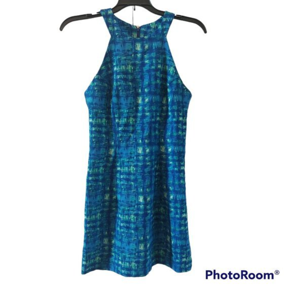 All That‎ Jazz Dress Y2K Blue/Green Pattern Mini Dress Size 5/6